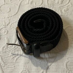 Original Penguin Black Woven Rope Belt with Metal Buckle Small